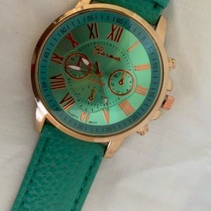 Leather wrist watch